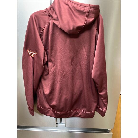 Virginia Teck Hokies Hoodie Lined Pockets Men Large Maroon Pull Over - Picture 5 of 8